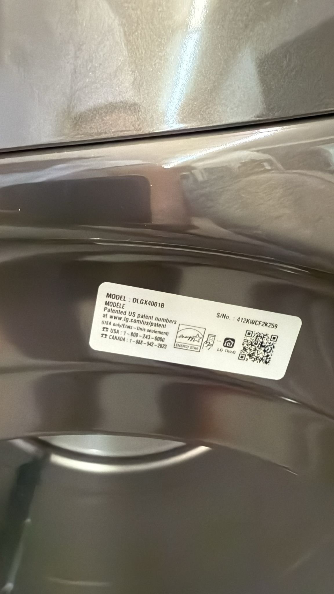 LG Used Front Load Gas Dryer with Turbo Steam - Image 3