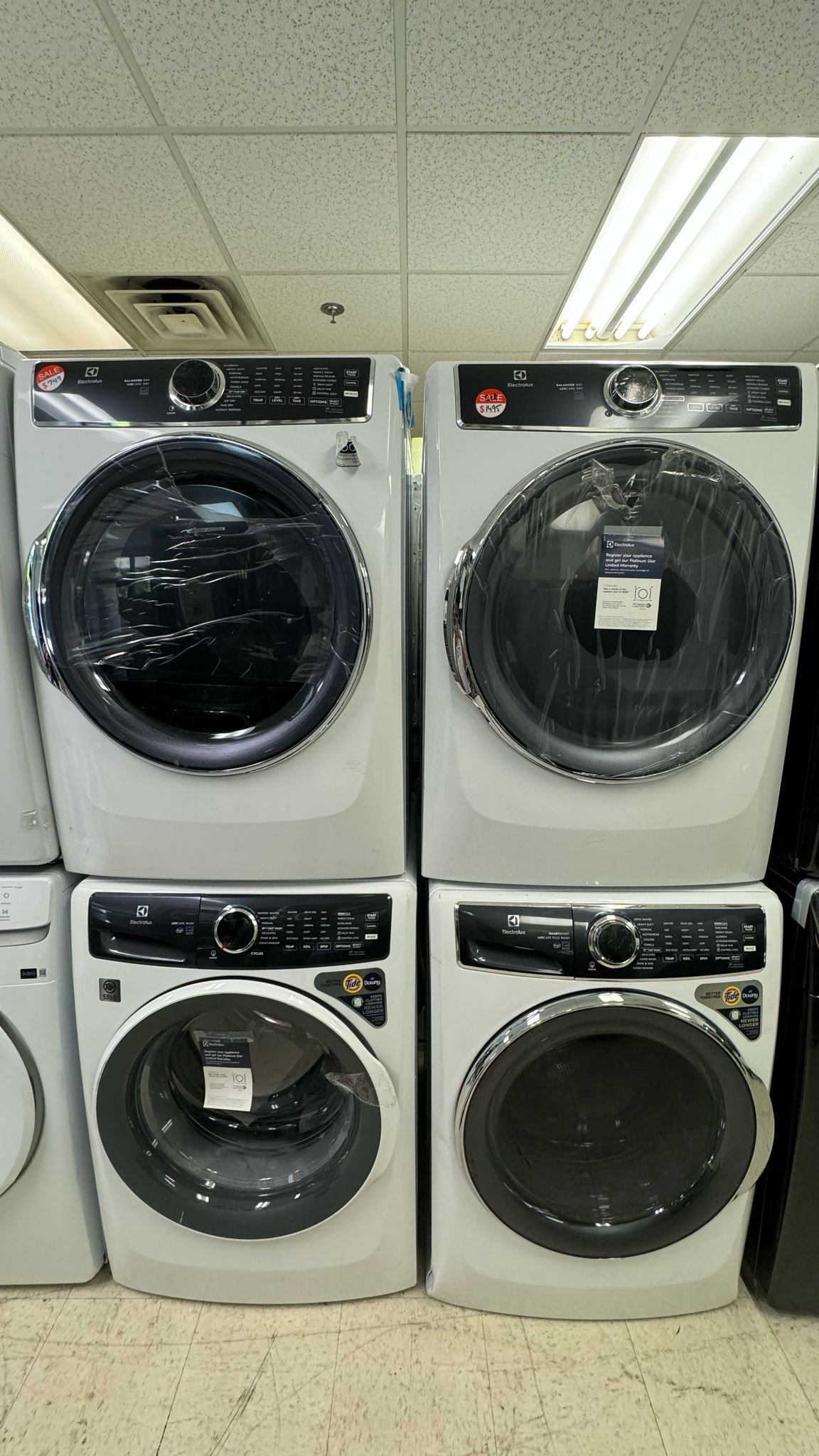 Electrolux Used 27 Inch Front Load Stackable Set