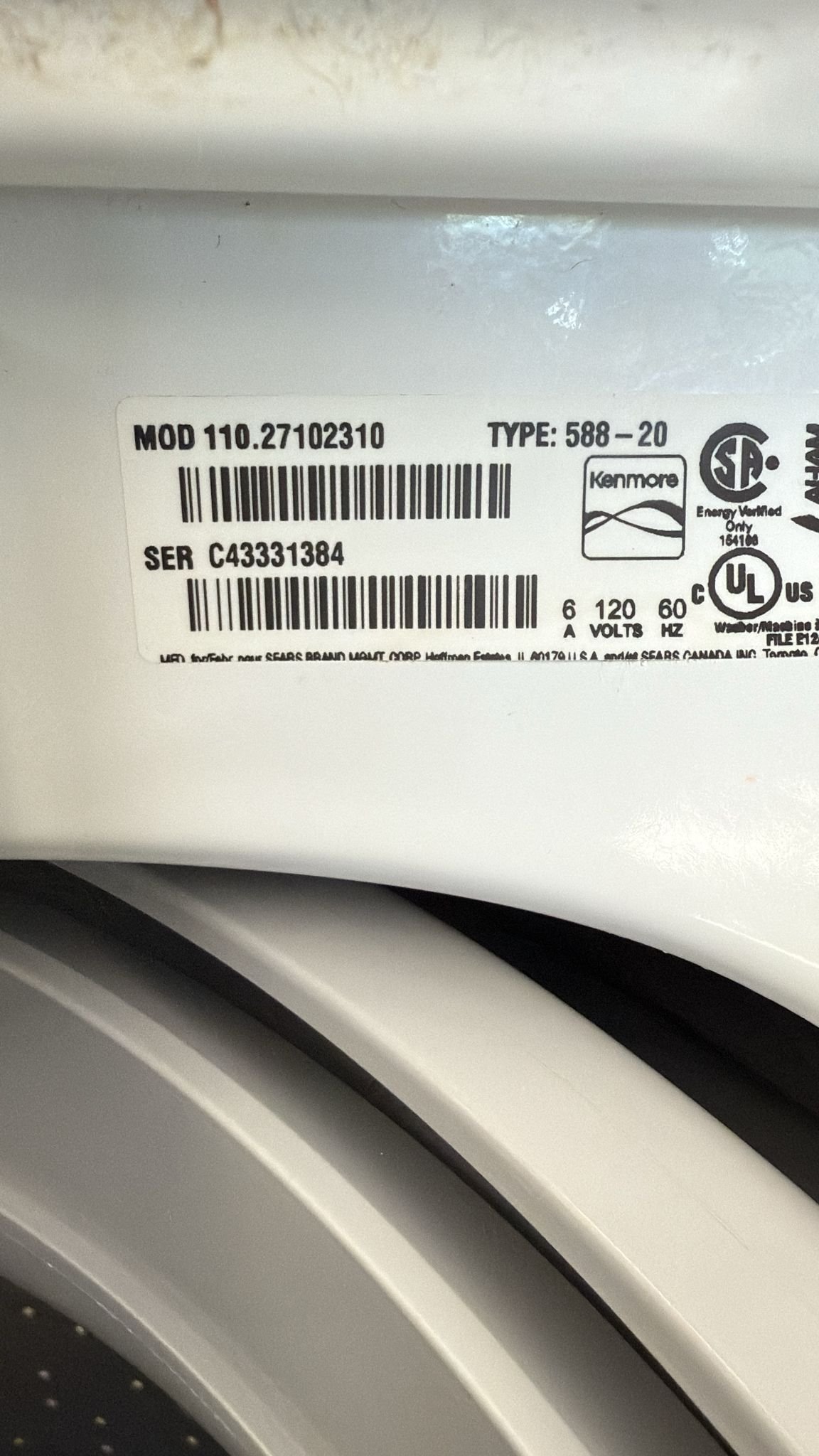 Kenmore Used SERIES 600 Auto Sensing High Efficiency Washer - Image 2