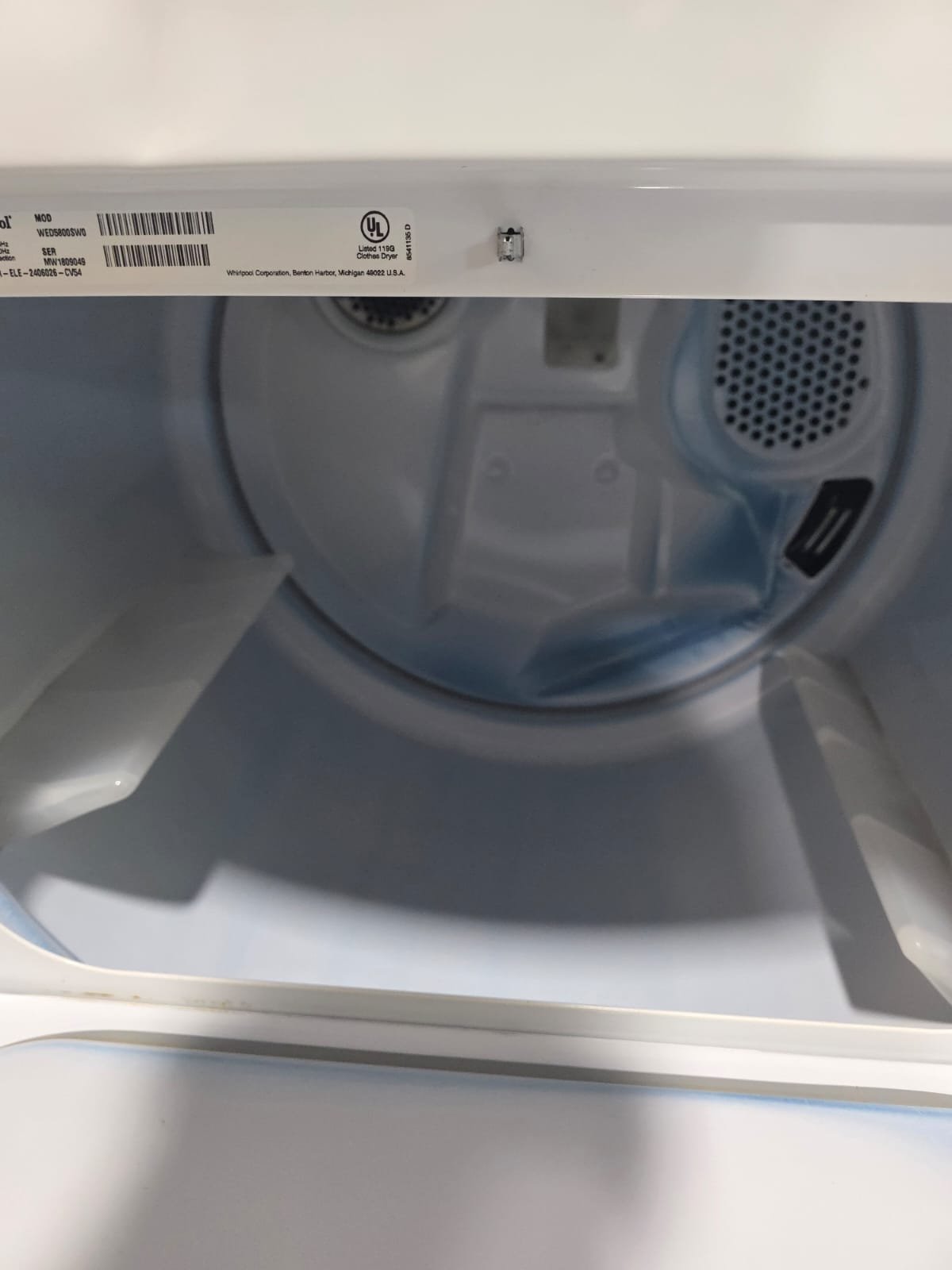 WHIRLPOOL USED FRONT LOAD DRYER WHITE WITH WARRANTY - Image 2