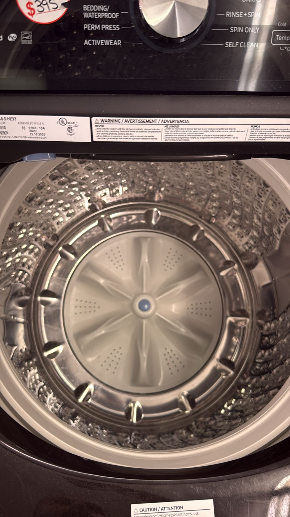 SAMSUNG USED TOP LOAD WASHER BLACK WITH WARRANTY - Image 2